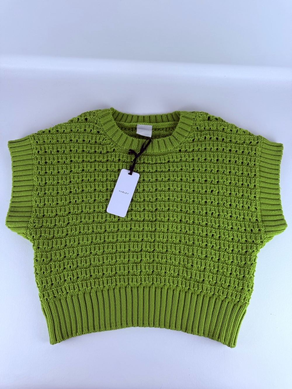 Varley Jenson Open Stitch Knit Vest in Apple Green - Picture 2 of 7